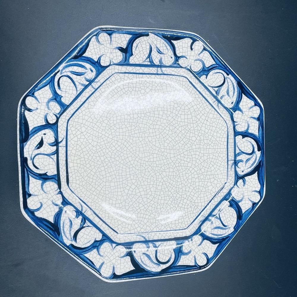 Dedham Pottery Octagon Plate 7" Vintage 1990 Signed - Picture 7 of 10
